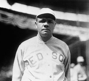 Babe Ruth playing for Red Sox. (Courtesy AP images).