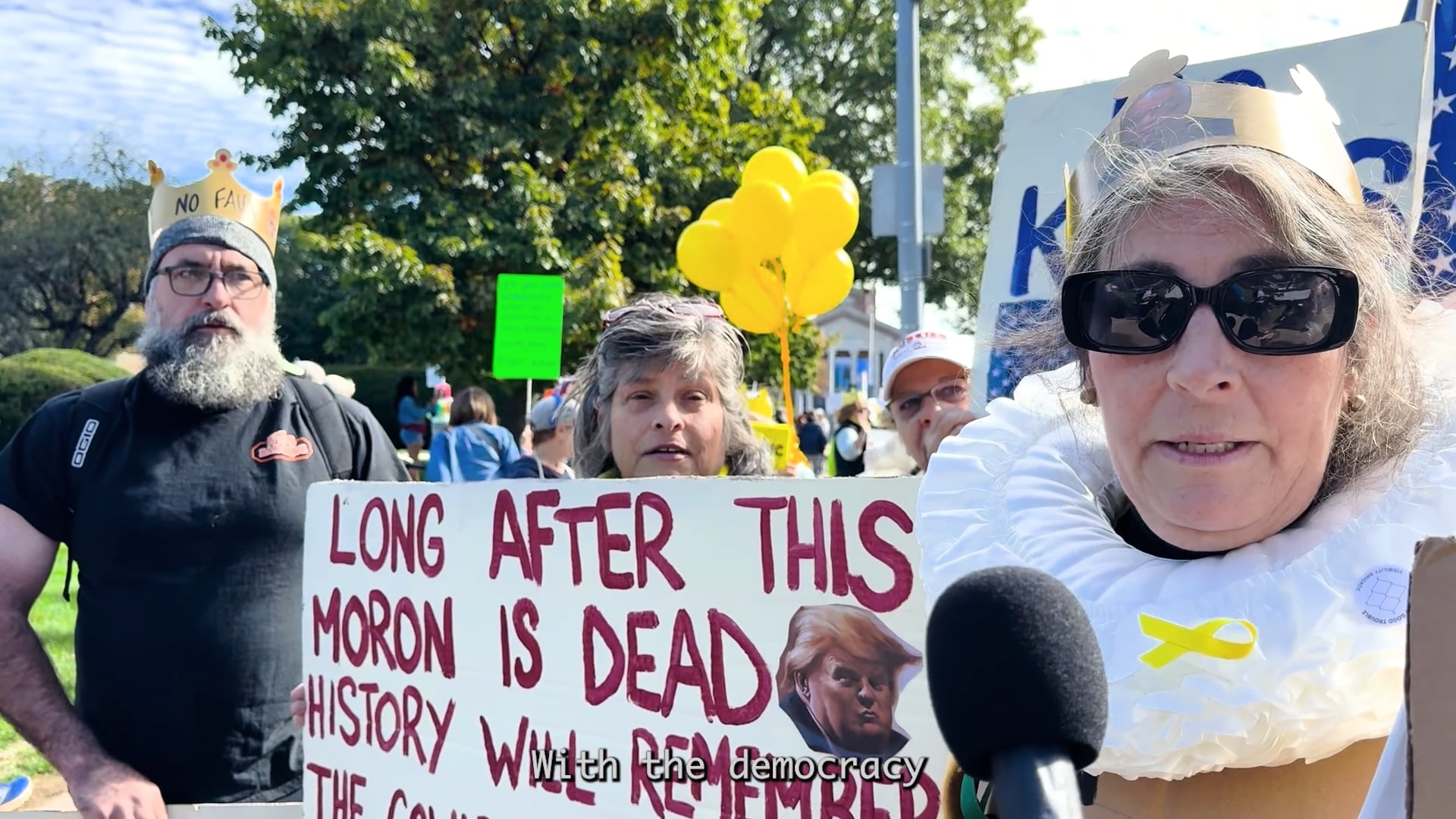 Video: Hartford protesters share what “No King” means to them